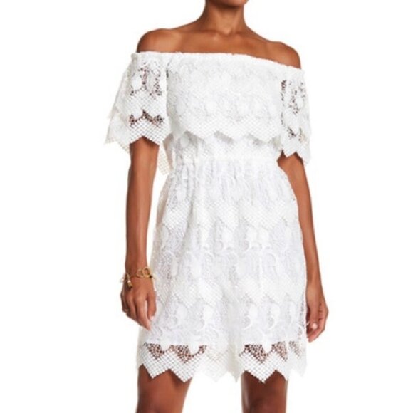 Kobi Halperin Alva Dress Off The Shoulder Lace Small - Picture 1 of 15